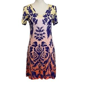 DAVID CLINE - OMBRE - MULTICOLORED FIT & FLARE T-SHIRT STYLE COMFORT  DRESS B3